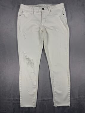 Articles of Society Women's White Ankle Ripped Jeans Size 28